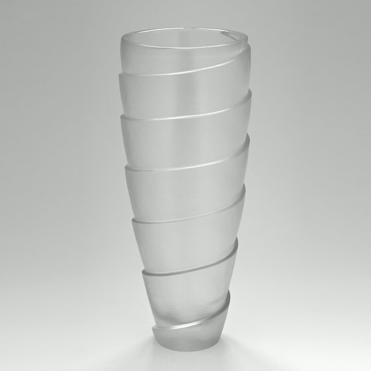 Vaso inciso: vaso trasparente con incisioni a spirale continua dalla base al bordo