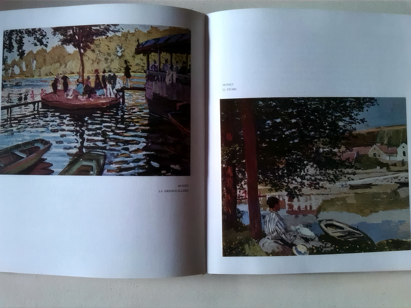 Volume d'arte aperto sulle tavole di Monet